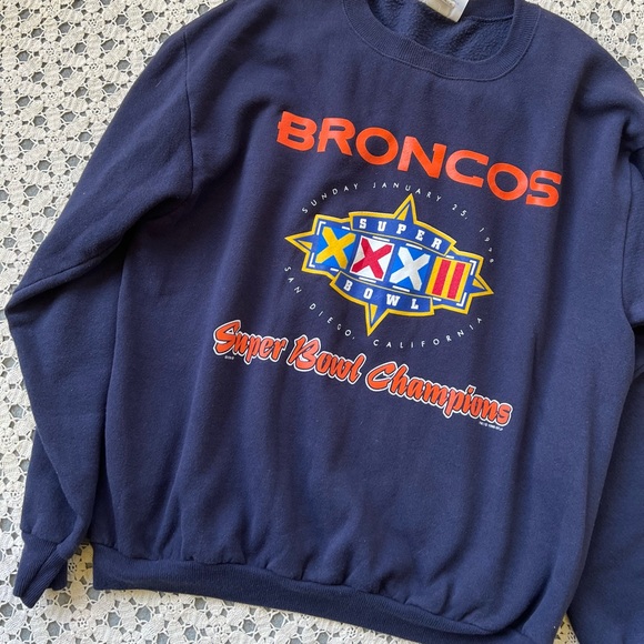 Broncos 1998 Super Bowl Crew Neck Sweatshirt Lrg - Picture 1 of 5